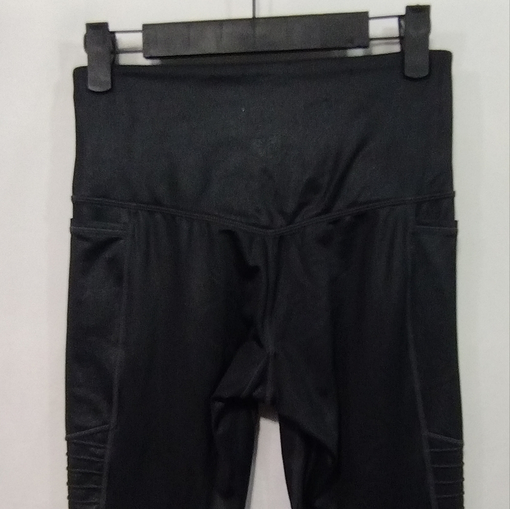 Athleta Inclination Moto Tight Women's XS Black Glitter Workout Gym Running - Picture 7 of 11